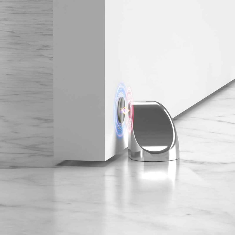 Encontraproduto.com.br - Trava Porta Magnético Dupla Face Cromado Prendedor De Porta