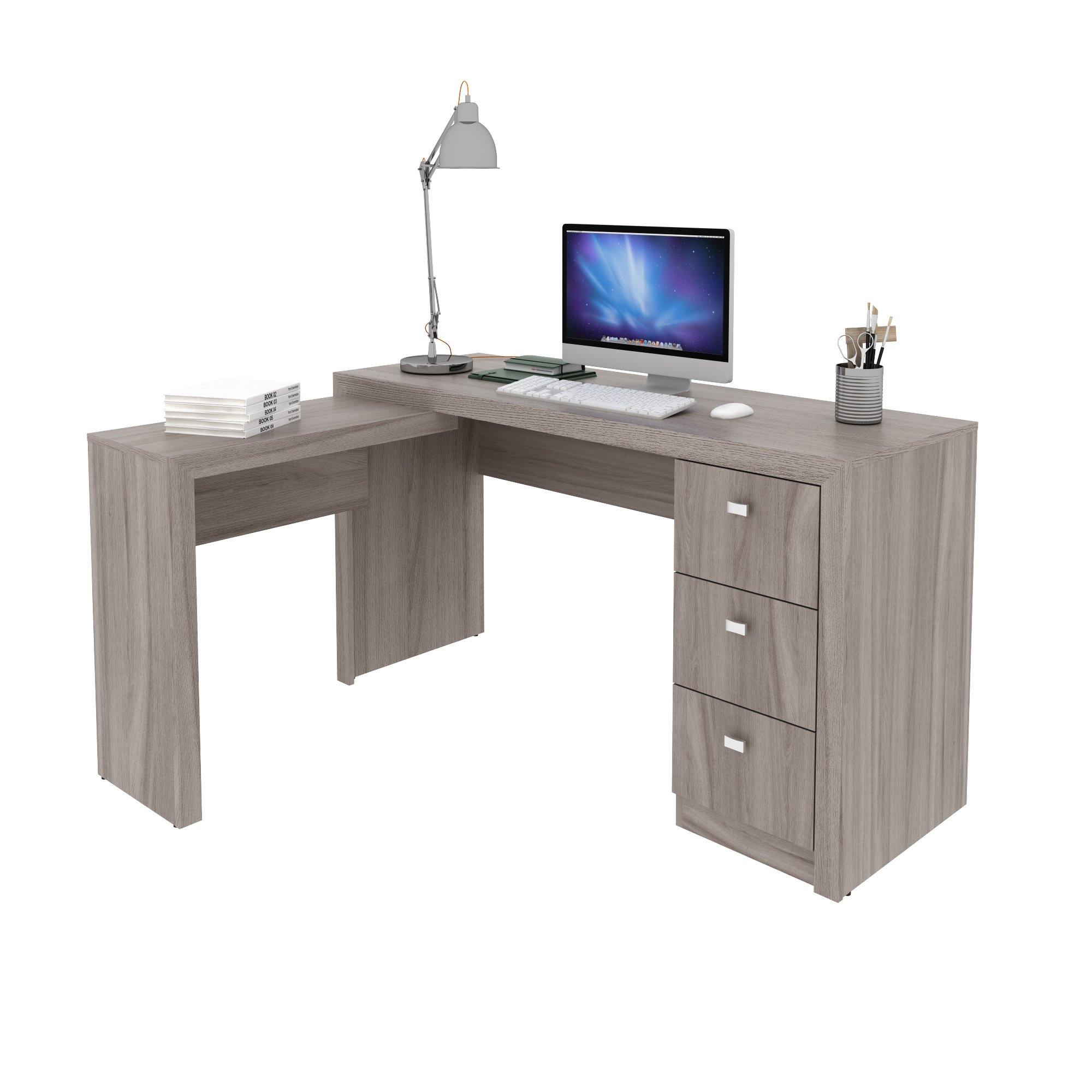 Encontraproduto.com.br - Mesa para Escritório ME4101 Carvalho Tecnomobili