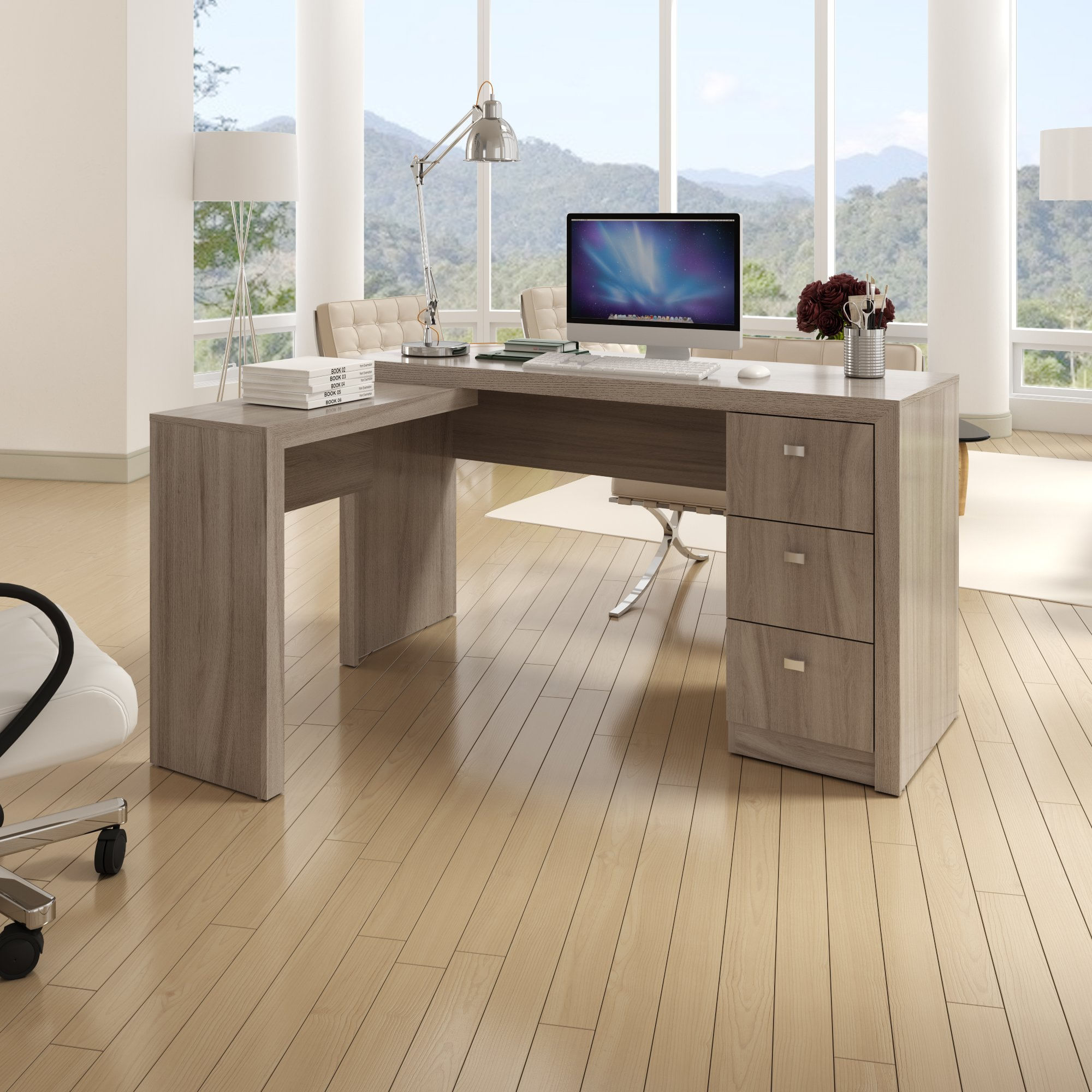 Encontraproduto.com.br - Mesa para Escritório ME4101 Carvalho Tecnomobili