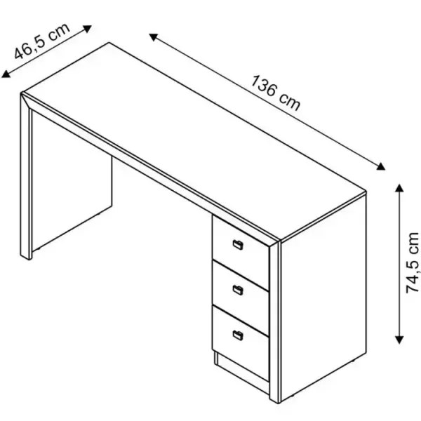 Encontraproduto.com.br - Mesa Para Computador 3 Gavetas ME4102 Carvalho - Tecno Mobili
