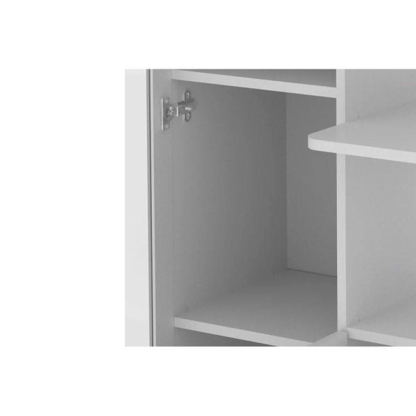 Encontraproduto.com.br - Balcão Multiuso Cozinha   BL-3304 c/ 3 Portas e Nicho p/ Microondas 96cm Branco - Tecno Mobili