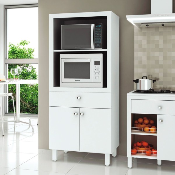 Encontraproduto.com.br - Balcão para Micro-ondas e Forno 2 Portas 1 Gaveta BL3305 Tecno Mobili