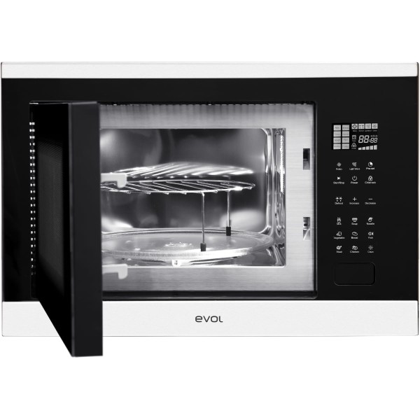 Encontraproduto.com.br - Micro-ondas Evol de Embutir 25L Inox Preto 220V EMOEB0252B