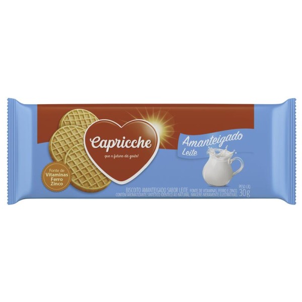 Encontraproduto.com.br - Biscoito Capricche Amanteigado Leite Pacote com 30g