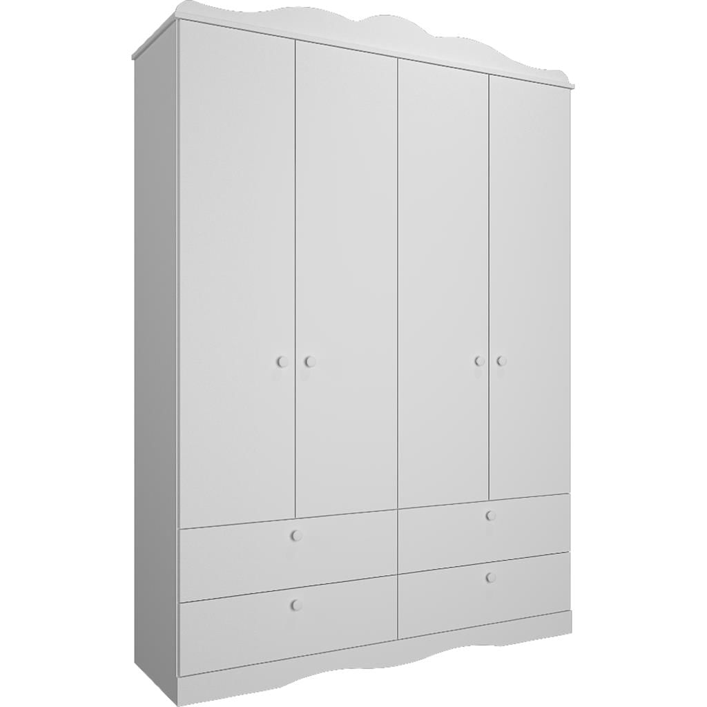 Encontraproduto.com.br - Guarda Roupa Infantil 4 Portas e 4 Gavetas Encanto Permóbili