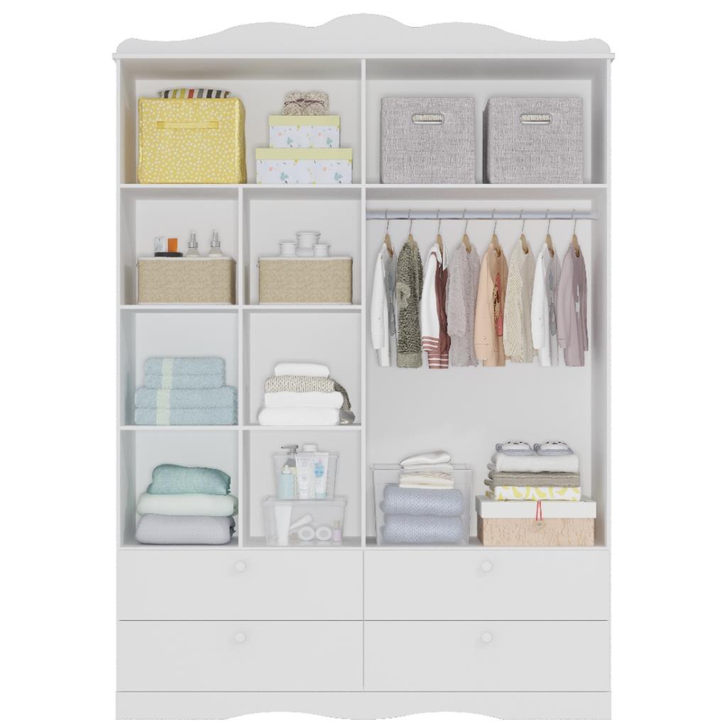 Encontraproduto.com.br - Guarda Roupa Infantil 4 Portas e 4 Gavetas Encanto Permóbili