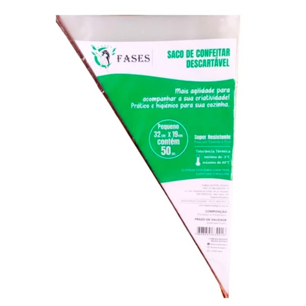 Encontraproduto.com.br - Saco para confeitar 32X19cm pequeno com 50un FASES