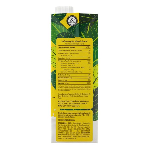 Encontraproduto.com.br - Leite Vegetal Castanha de Caju + Pará (Orgânico) 1L - A tal da castanha