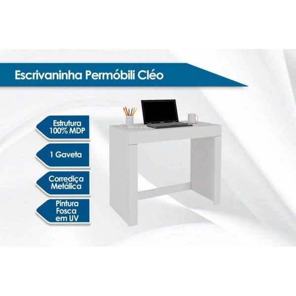 Encontraproduto.com.br - Escrivaninha p/ Escritório Cléo c/ 1 Gaveta Mel - Permóbili