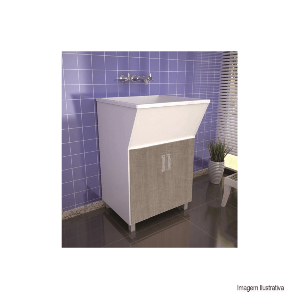 Balcão com tanque 50lts 60cm branco/merlot - balcony