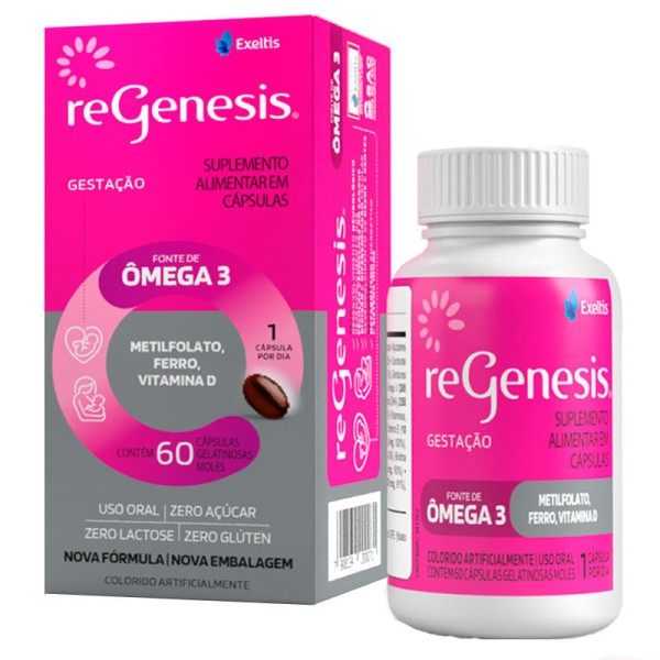Encontraproduto.com.br - Suplemento Vitamínico e Ômega 3 DHA Regenesis 60 Cápsulas