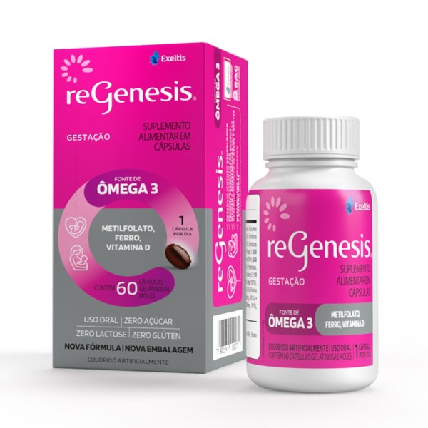 Encontraproduto.com.br - Suplemento Vitamínico e Ômega 3 DHA Regenesis 60 Cápsulas