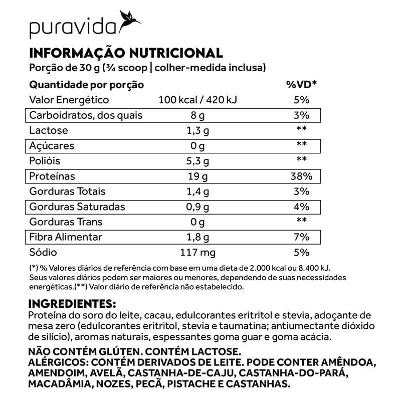 Encontraproduto.com.br - Grassfed Whey Protein Chocolate Belga Puravida 900g