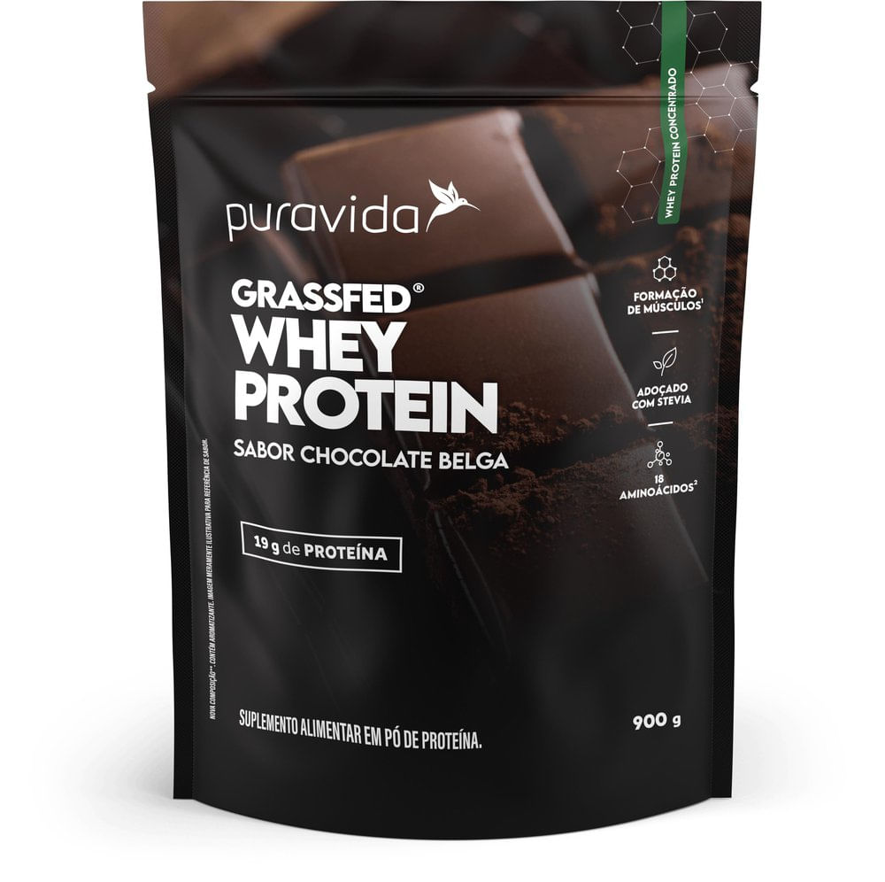 Encontraproduto.com.br - Grassfed Whey Protein Chocolate Belga Puravida 900g