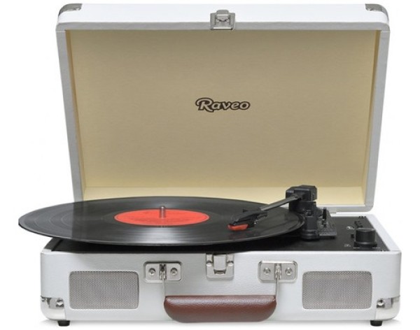 Encontraproduto.com.br - Toca Discos Raveo Sonetto Chrome Vitrola Gravação Usb Sand Cor Areia 110V/220V