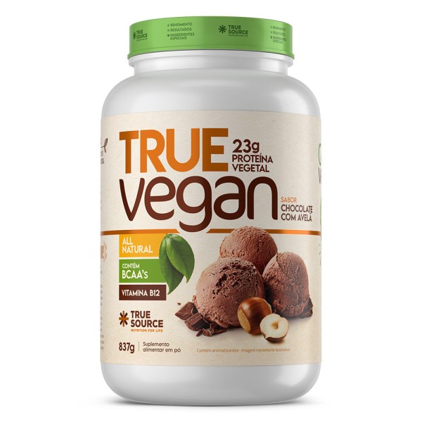 Encontraproduto.com.br - Proteína Vegan Chocolate e Avelã True Source 837g