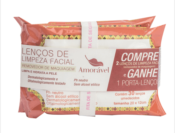 Encontraproduto.com.br - Lenço Demaquilante Amoravel X 2 Gratis Porta Lenço