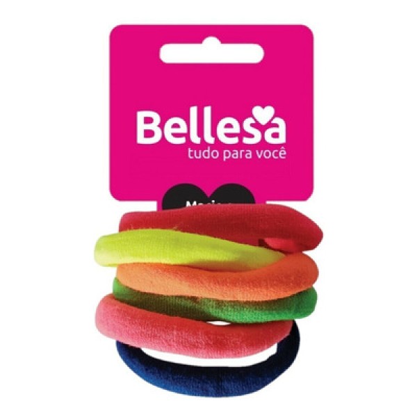 Encontraproduto.com.br - Pacote De Elástico De Cabelo Meia Colorido C/72 Un - Bellesa