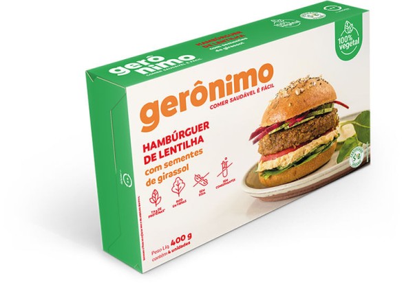 Encontraproduto.com.br - Hambúrguer Gerônimo Lentilha com Semente de Girassol 400g
