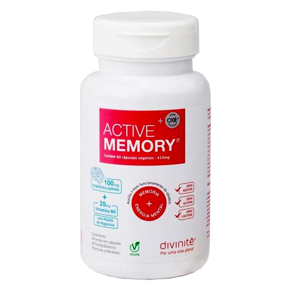 Active Memory- Fosfatidilserina (100mg) 60 Cápsulas Vegetais - Divinité