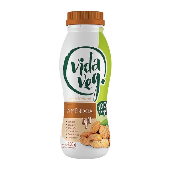 Encontraproduto.com.br - Iogurte Light e sem Lactose Vida Veg. de Amêndoa 450g