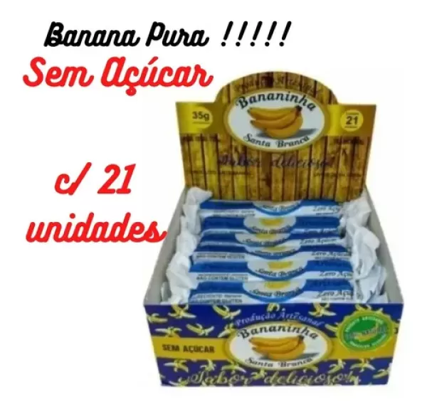 Encontraproduto.com.br - Doce Bananinha Sem Açúcar 100% Natural Santa Branca C/21 Und