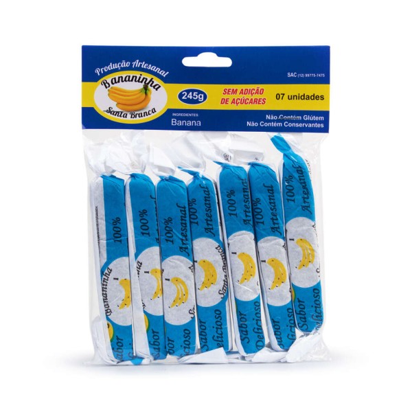 Encontraproduto.com.br - Doce Bananinha Sem Açúcar 100% Natural Santa Branca C/21 Und