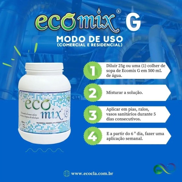 Encontraproduto.com.br - Ecomix G 8kg Desentupidor Limpa Fossas Caixas de Gordura