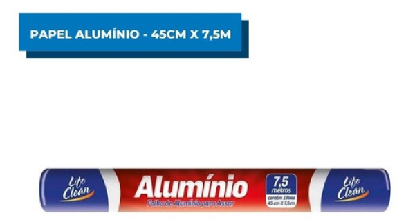 Papel Aluminio Life Clean 45Cmx7,5M UNIDADE
