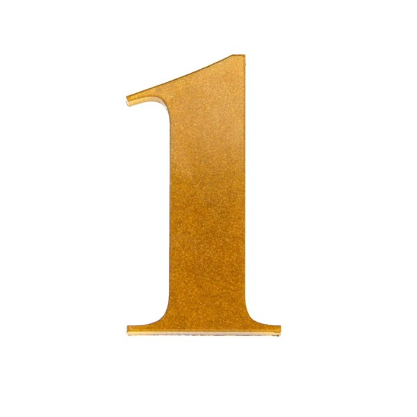 Encontraproduto.com.br - Número 1 Para Residência Acrílico 4cm 4mm Ouro Kami