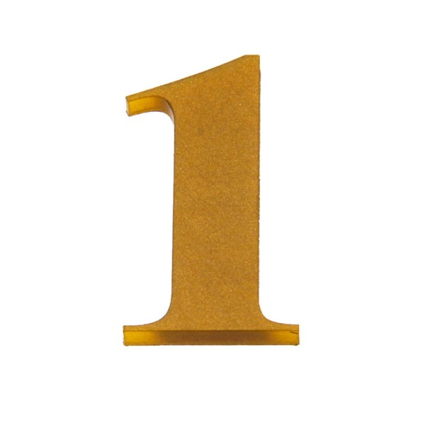 Encontraproduto.com.br - Número 1 Para Residência Acrílico 4cm 4mm Ouro Kami