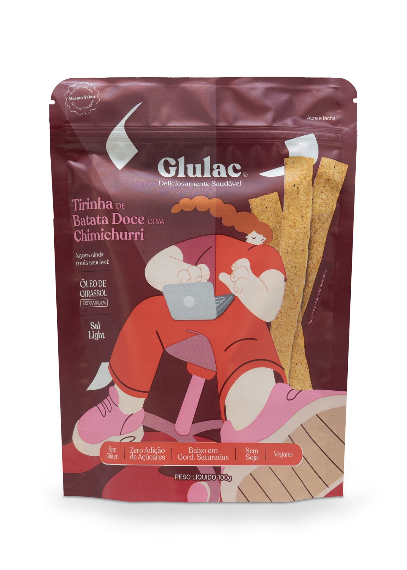 Encontraproduto.com.br - Tirinha de Batata Doce com Chimichurri 100g Glulac