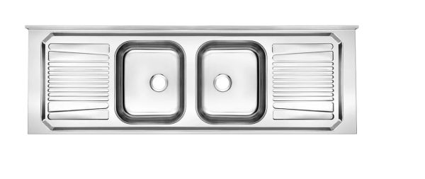 Encontraproduto.com.br - PIA INOX 1,80X54 DUPLA AMANDY S/VALV