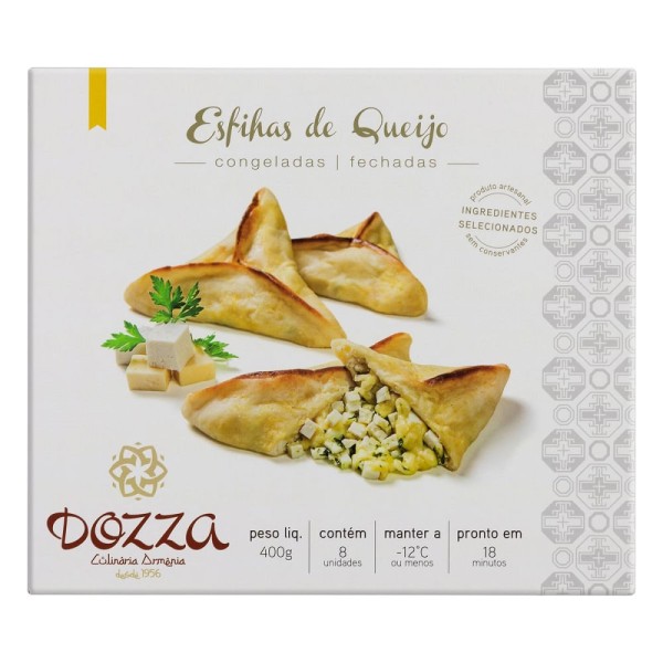 Encontraproduto.com.br - Esfirra Congelada Fechada Queijo Dozza Caixa com 8 Unidades
