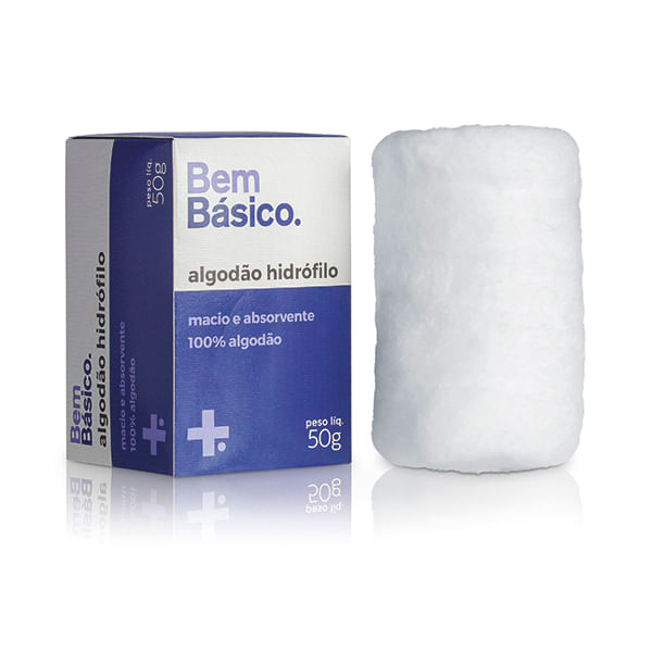 Encontraproduto.com.br - Algodão Bem Básico Hidrofilo Cartucho 50G - Bem Básico