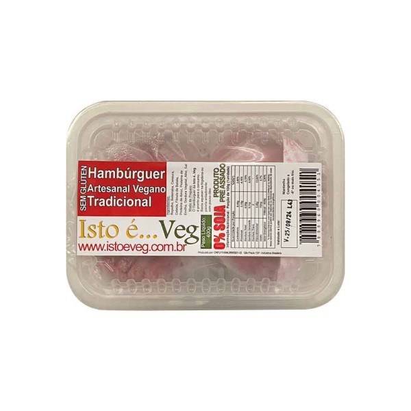 Hambúrguer Artesanal Vegano Tradicional 400g Isto é Veg