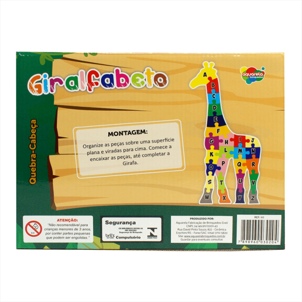 Encontraproduto.com.br - Quebra-cabeça Giralfabeto 117 Aquarela