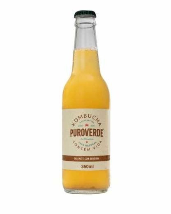 Kombucha PURO VERDE Mate com Gengibre Sem Glúten, Sem Lactose 350ml