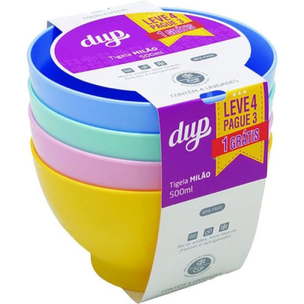 Encontraproduto.com.br - Tigela Dup Milão 500ml Leve 4 Pague 3