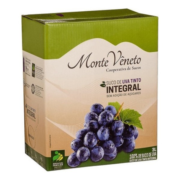 Encontraproduto.com.br - Suco Integral Monte Veneto Bag Uva Tinto 3l