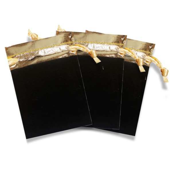 Encontraproduto.com.br - 50 Saquinhos de Veludo com Borda Dourada Joias Lembrancinhas 7x9 cm