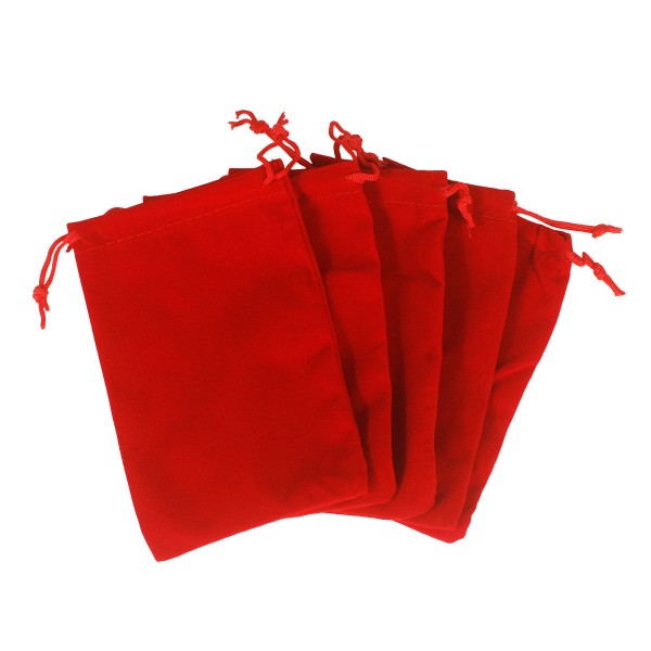 Encontraproduto.com.br - Kit 50 Pçs Saquinho de Veludo Tam. 10x15 Vermelho Com Cordão