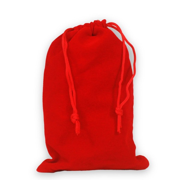 Encontraproduto.com.br - Kit 50 Pçs Saquinho de Veludo Tam. 10x15 Vermelho Com Cordão