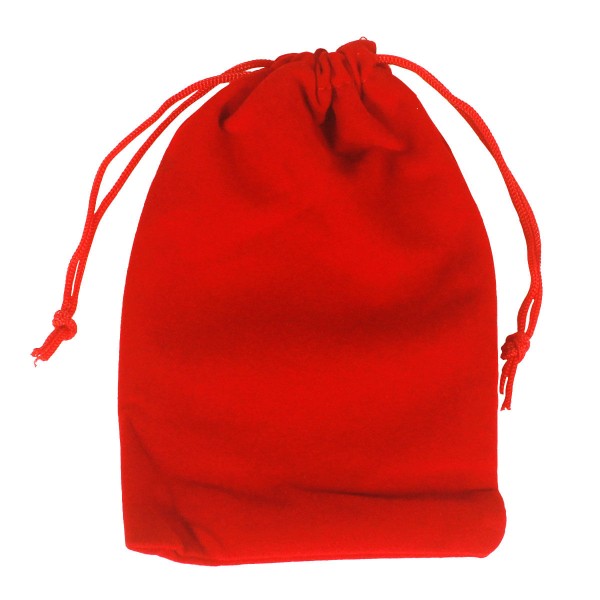 Encontraproduto.com.br - Kit 50 Pçs Saquinho de Veludo Tam. 10x15 Vermelho Com Cordão
