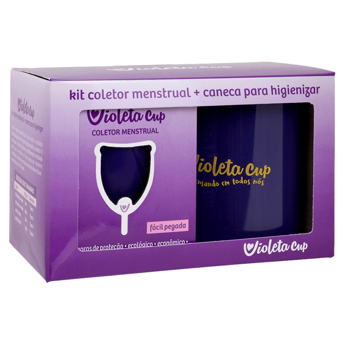 Kit Violeta Cup - Coletor Tipo B Violeta + Caneca Higienizador