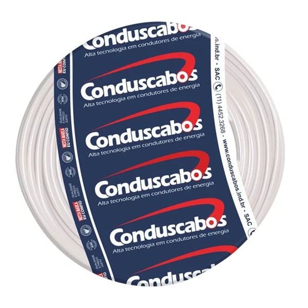 Cabo Flexivel 6.0MM Branco 750V 100MTS  - CONDUSCABOS