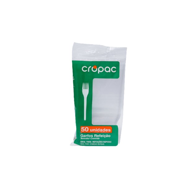 Encontraproduto.com.br - Garfo Descartavel Cropac Cristal Com 50 Unidades