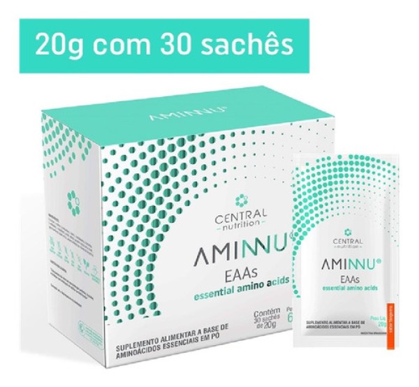 Aminnu - Aminoácidos Essenciais sabor Tangerina 30 sachês de 20g - Central Nutrition