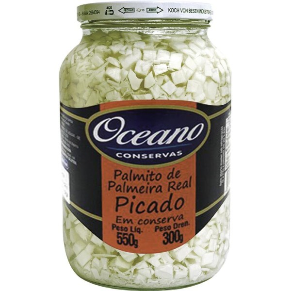Palmito de Palmeira Real Oceano Picado Vidro com 300g