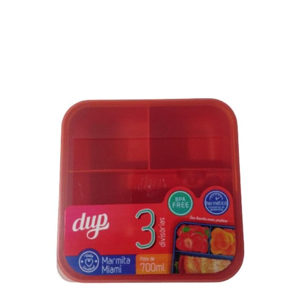 Encontraproduto.com.br - Pote Marmita Lanche Hermética Miami Dup 3 Divisões Kit Com 2